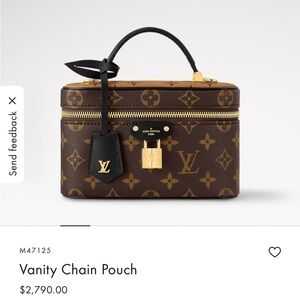 Louis Vuitton Monogram Vanity Chain Pouch - Brown and Black with Gold Hardware